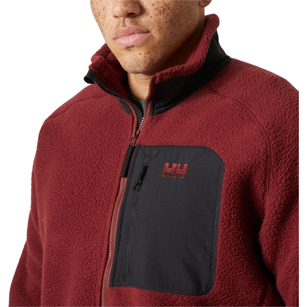 2025 Helly Hansen Männer Panorama Pile Fleece Block Jacket 49460 - Mars Red